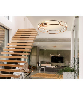 Large Modern Stylish Dimmable LED Designer Flush Light Rose Gold with Remote Control-2