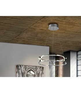 Small Modern Stylish Dimmable LED Designer Pendant Light Chrome with Remote Control-1