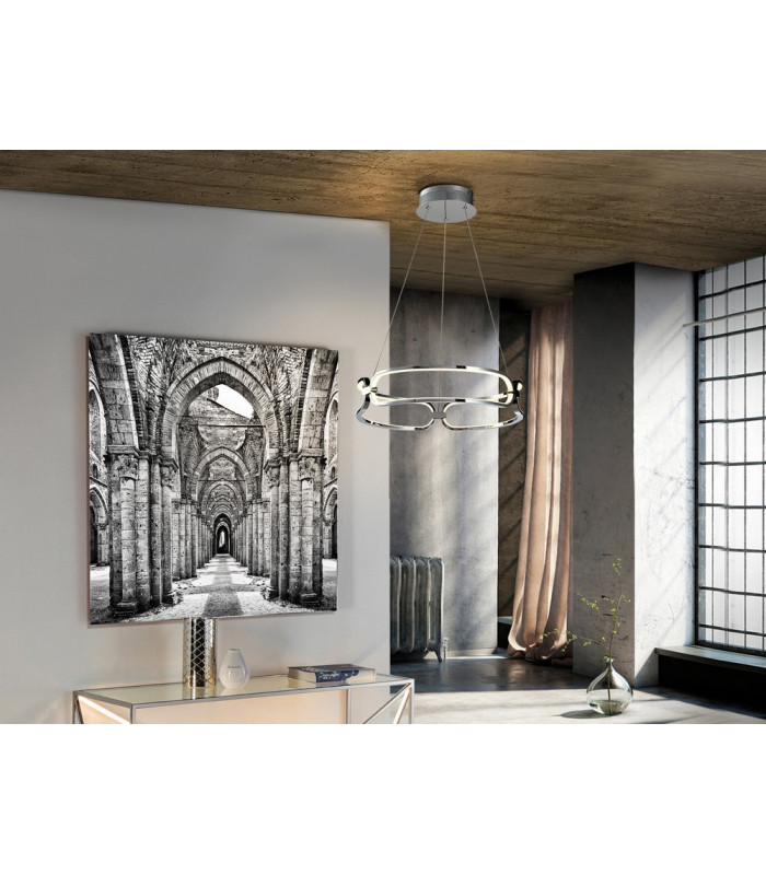 Small Modern Stylish Dimmable LED Designer Pendant Light Chrome with Remote Control-2
