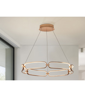Large Modern Stylish Dimmable LED Designer Pendant Light Chrome with Remote Control-1