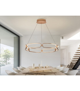 Large Modern Stylish Dimmable LED Designer Pendant Light Chrome with Remote Control-2