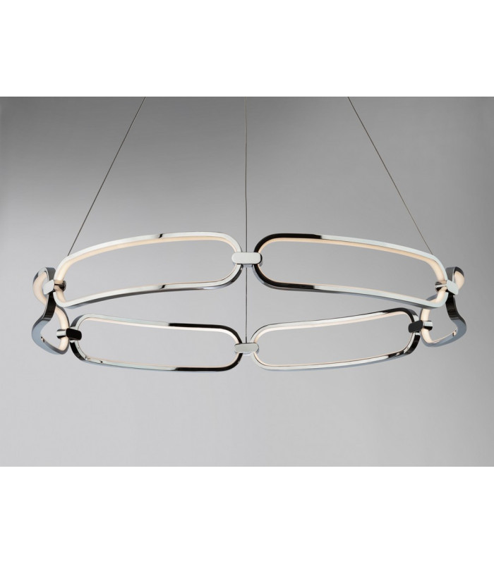 Large Modern Stylish Dimmable LED Designer Pendant Light Chrome with Remote Control-5