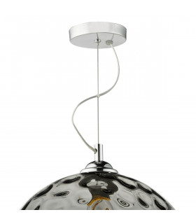 Ceiling Pendant Silver Smoked Dome Glass Dimple Effect Shade-2