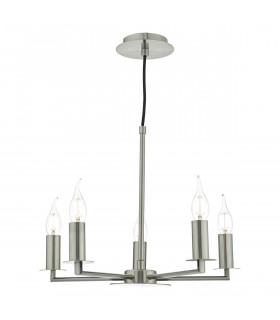 Pendant Multi Arm 5 Light Candle Satin Nickel-1