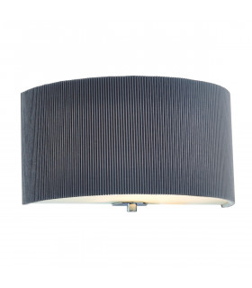 Grey Single Lamp Flush Wall Light with Mirco Pleat Shade-1