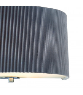 Grey Single Lamp Flush Wall Light with Mirco Pleat Shade-2