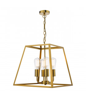 Ceiling Pendant Lantern 4 Light Natural Brass-1
