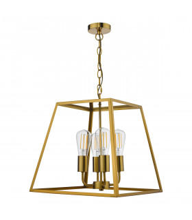 Ceiling Pendant Lantern 4 Light Natural Brass-2