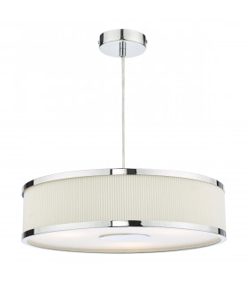 3 Light Cylindrical Pendant Polished Chrome Ivory-1