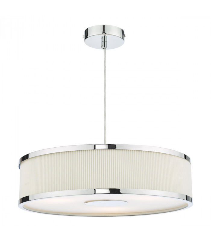 3 Light Cylindrical Pendant Polished Chrome Ivory-1