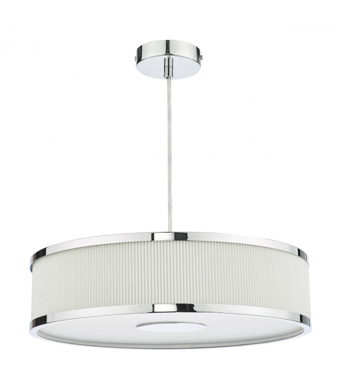 3 Light Cylindrical Pendant Polished Chrome Ivory-2