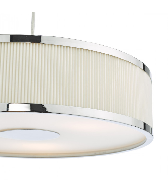 3 Light Cylindrical Pendant Polished Chrome Ivory-3