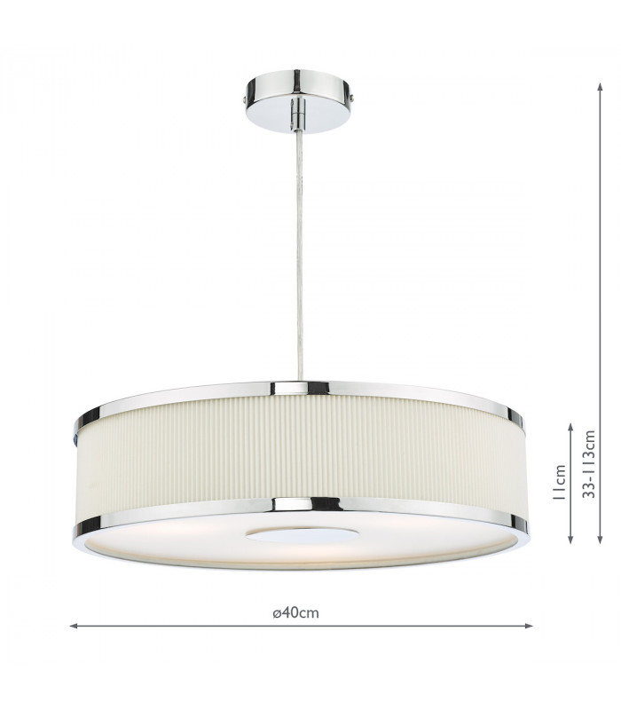3 Light Cylindrical Pendant Polished Chrome Ivory-4