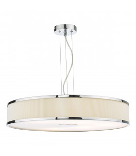 6 Light Cylindrical Pendant Polished Chrome Ivory-1