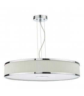 6 Light Cylindrical Pendant Polished Chrome Ivory-2