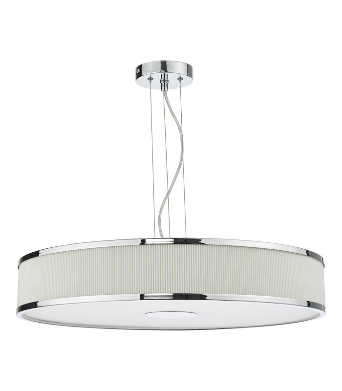 6 Light Cylindrical Pendant Polished Chrome Ivory-2