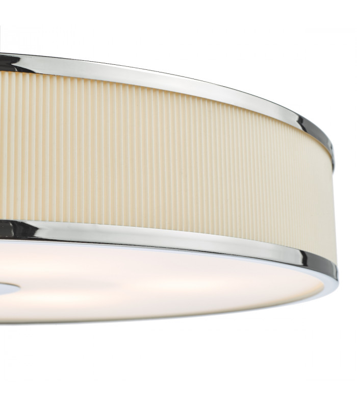 6 Light Cylindrical Pendant Polished Chrome Ivory-3