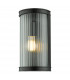 Outdoor Wall Lamp Matt Black Ribbed Glass IP44-1