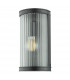 Outdoor Wall Lamp Matt Black Ribbed Glass IP44-2