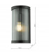 Outdoor Wall Lamp Matt Black Ribbed Glass IP44