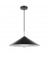 Dome Single Pendant Matt Black Polished Chrome-2