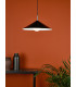 Dome Single Pendant Matt Black Polished Chrome-4