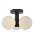 Triple Globe 3 Light Semi Flush Matt Black Opal Glass-1