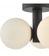 Triple Globe 3 Light Semi Flush Matt Black Opal Glass-3