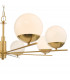 8 Light Pendant Ceiling Light Natural Brass Opal Glass Globe-5