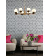 8 Light Pendant Ceiling Light Natural Brass Opal Glass Globe-6