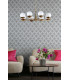 8 Light Pendant Ceiling Light Natural Brass Opal Glass Globe-7