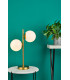 Globe Table Lamp 2 Light Natural Brass Opal Glass-6