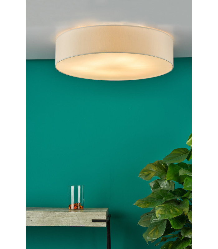 6 Light Flush Light Taupe Cylindrical Diffuser 80cm-4