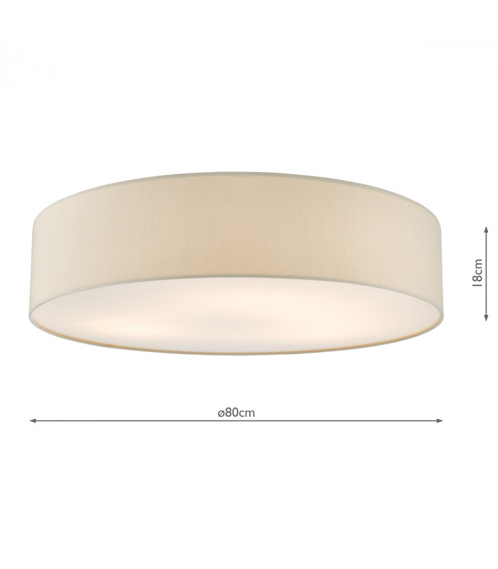 6 Light Flush Light Taupe Cylindrical Diffuser 80cm-5