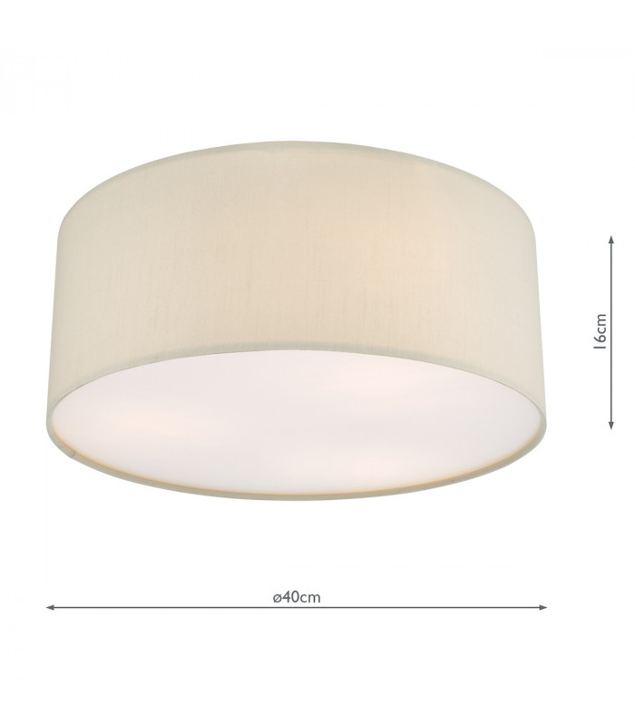 3 Light Flush Taupe Cylindrical Diffuser 40cm-5