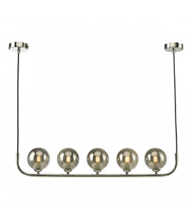 5 Light Bar Modern Pendant Polished Chrome Smoked Glass-1