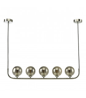 5 Light Bar Modern Pendant Polished Chrome Smoked Glass-2