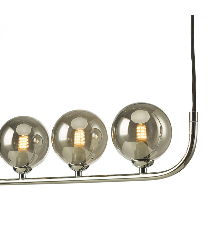 5 Light Bar Modern Pendant Polished Chrome Smoked Glass-3