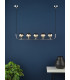 5 Light Bar Modern Pendant Polished Chrome Smoked Glass-4