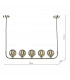 5 Light Bar Modern Pendant Polished Chrome Smoked Glass-5