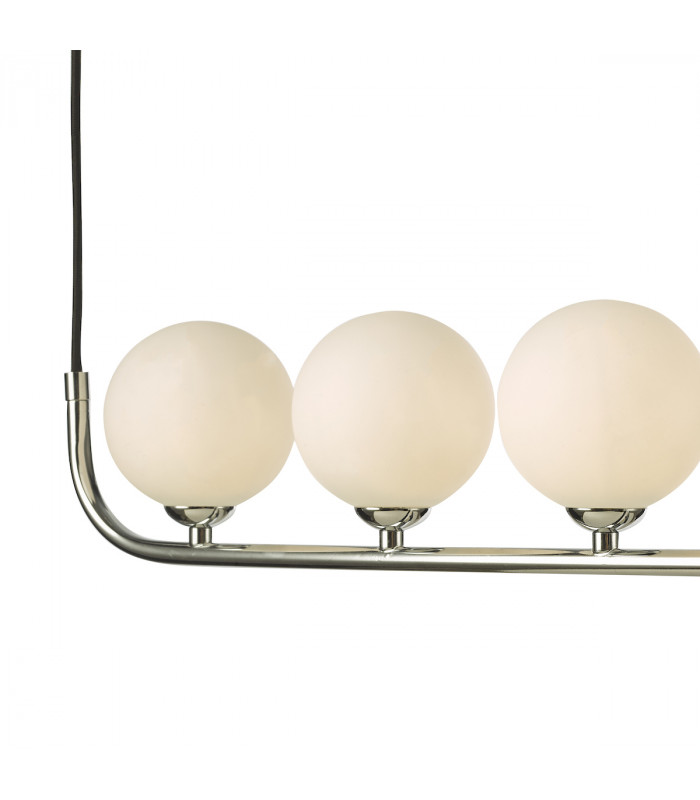 5 Light Bar Modern Pendant Polished Chrome Opal Glass-3