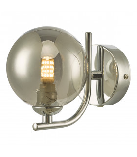 Wall Light Polished Chrome Smoked Glass Globe-1