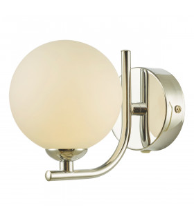 Wall Light Polished Chrome Opal Glass Globe-1