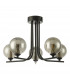 5 Light Semi Flush Ceiling Light Matt Black Smoked Glass-2