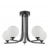 5 Light Semi Flush Ceiling Light Matt Black Opal Glass-2