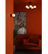 5 Light Semi Flush Ceiling Light Matt Black Opal Glass-4