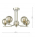 5 Light Semi Flush Ceiling Light Polished Chrome Smoked Glass-5