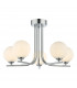 5 Light Semi Flush Ceiling Light Polished Chrome Opal Glass-1