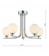 5 Light Semi Flush Ceiling Light Polished Chrome Opal Glass-5