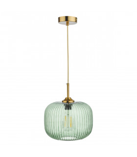 Pendant Ceiling Light Green Glass Bronze Detail-2